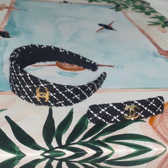 2pc Stylish Black ✨ Headband & Hair Clip Set - Picture 1 of 7